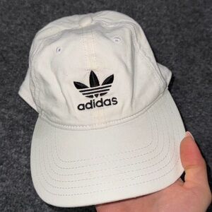 adidas White Cap with Black Trefoil Logo